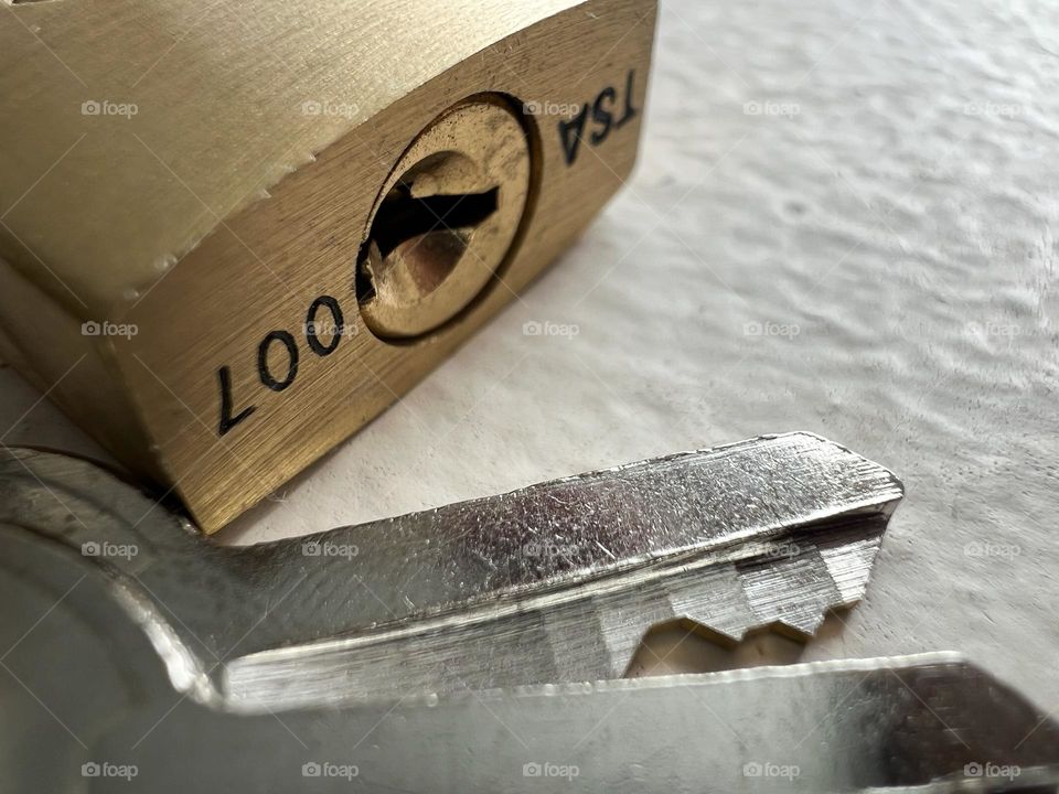 Macro shot of lock and key 