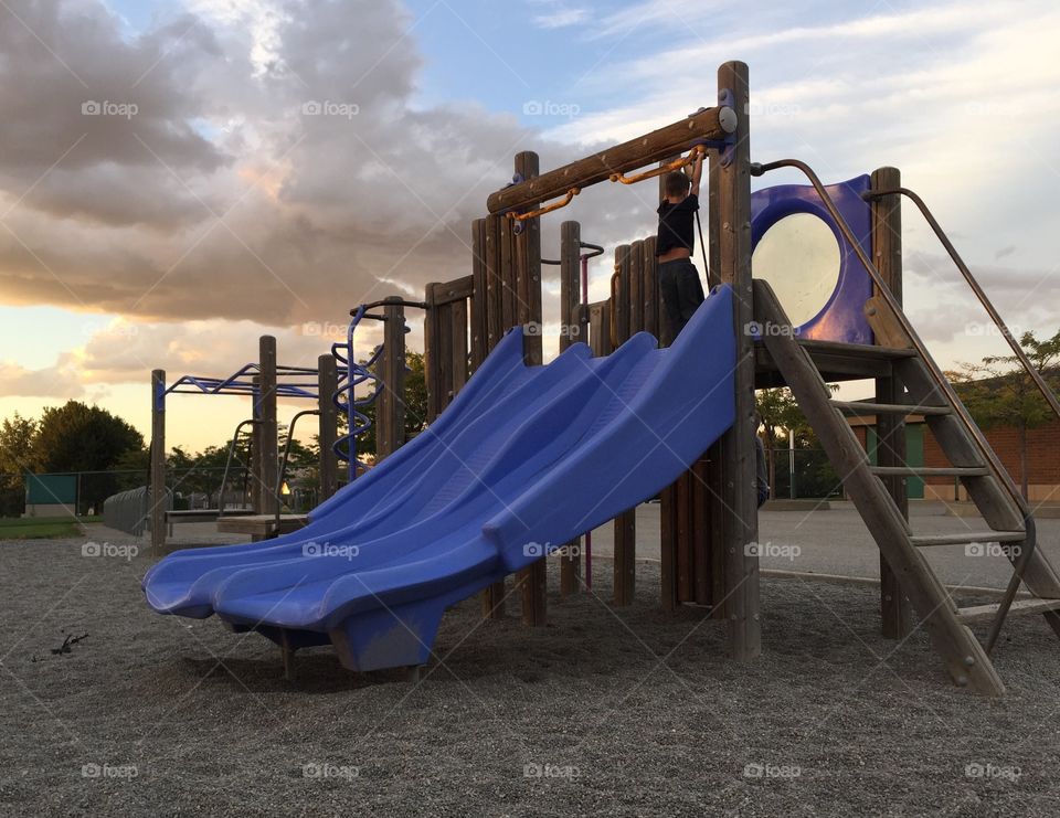 Playground at sunset