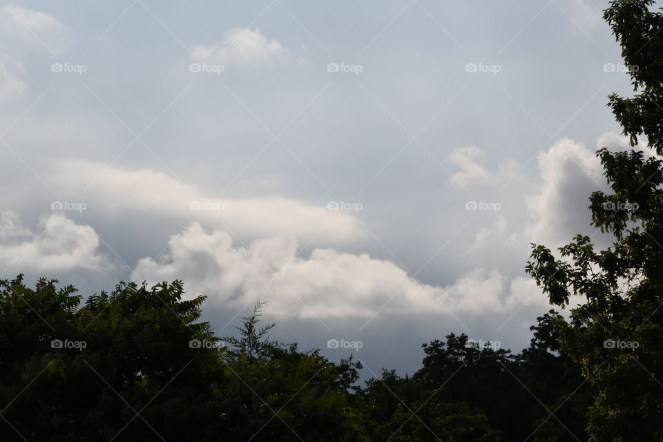 blue cloudy sky silhouette