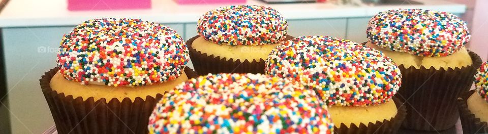 sprinkles colorful cupcakes