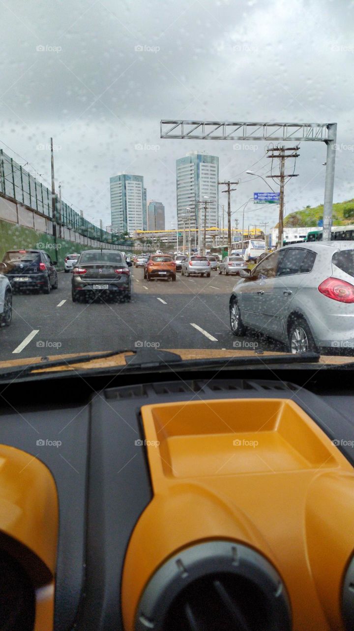 traffic, cars, road within the city of Salvador Bahia Brazil