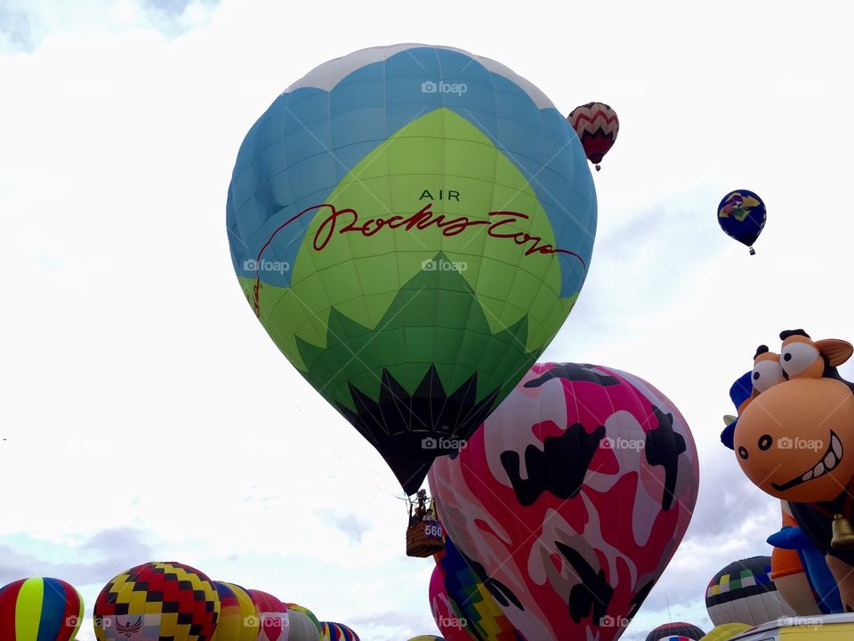 Balloon Fiesta 2015 ABQ. Up in the air, shot of some great colorful balloons!
