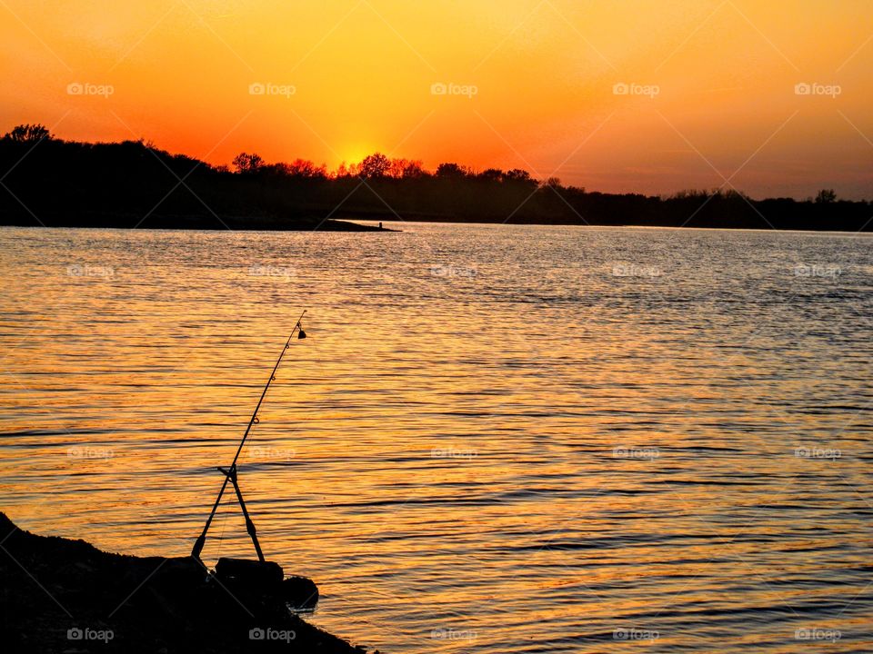 Beautiful Orange Sunset. Great night for Fishing.