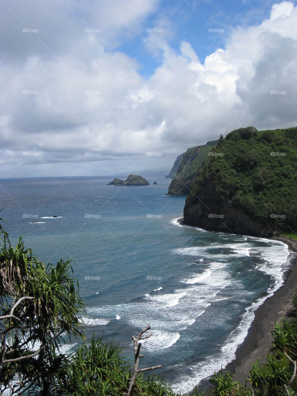 black sand beach. Hawaii 
