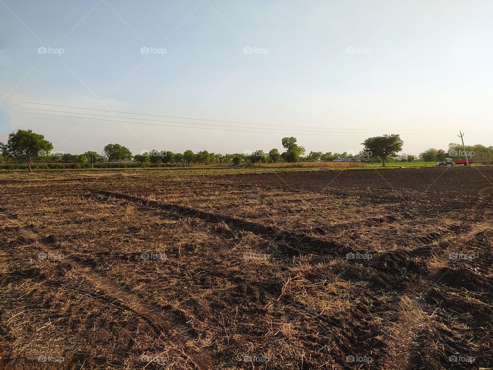 Farming area view at village