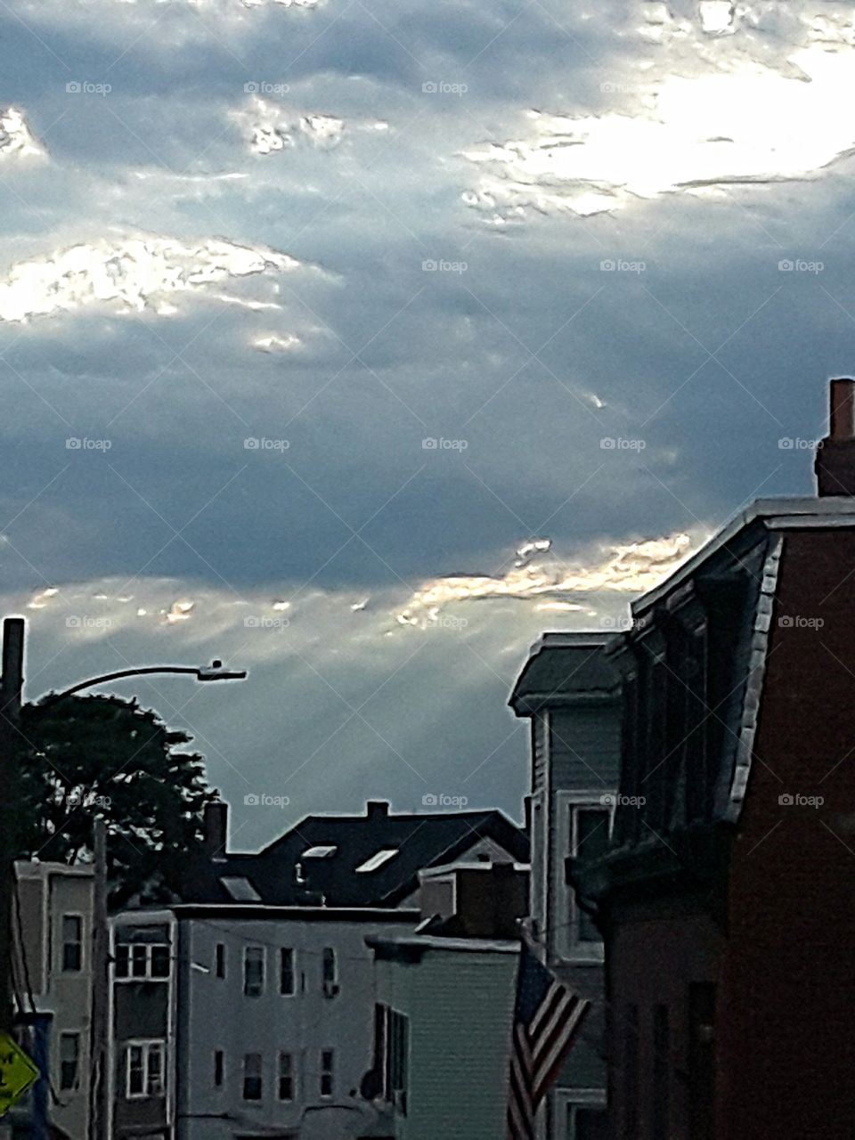 Rays of Light through the Clouds over Boston...