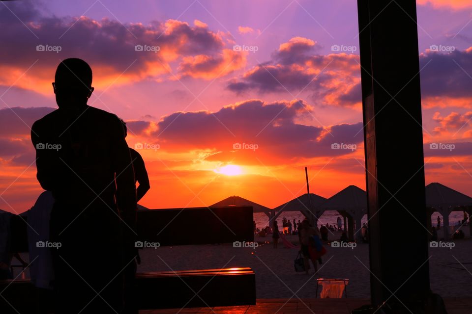 sunset in Tel Aviv