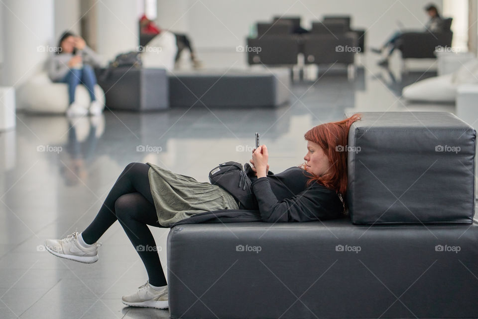 Red-Haired Eoman resting at the Museum hall 
