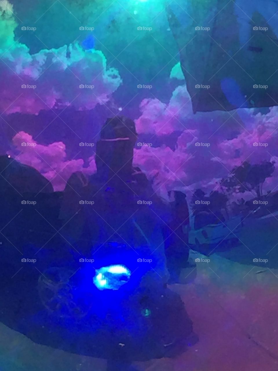 Reflection globe with clouds