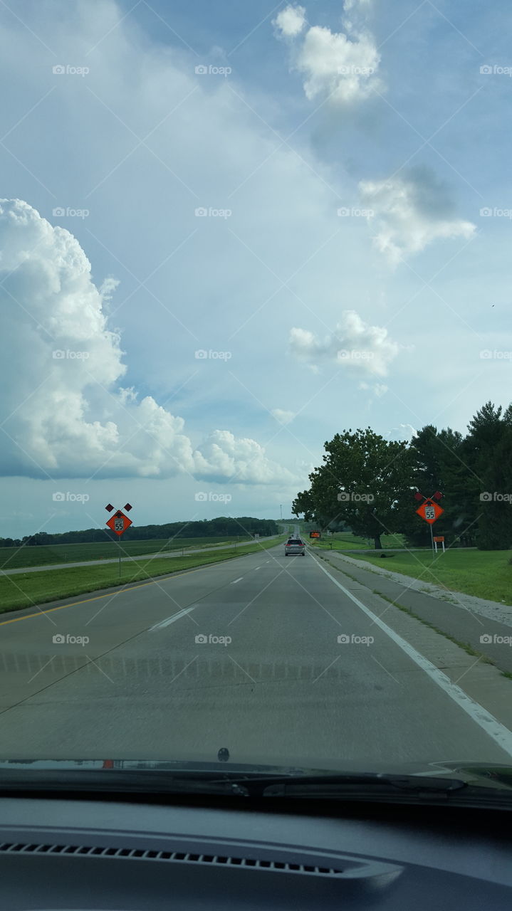 Driving down the road