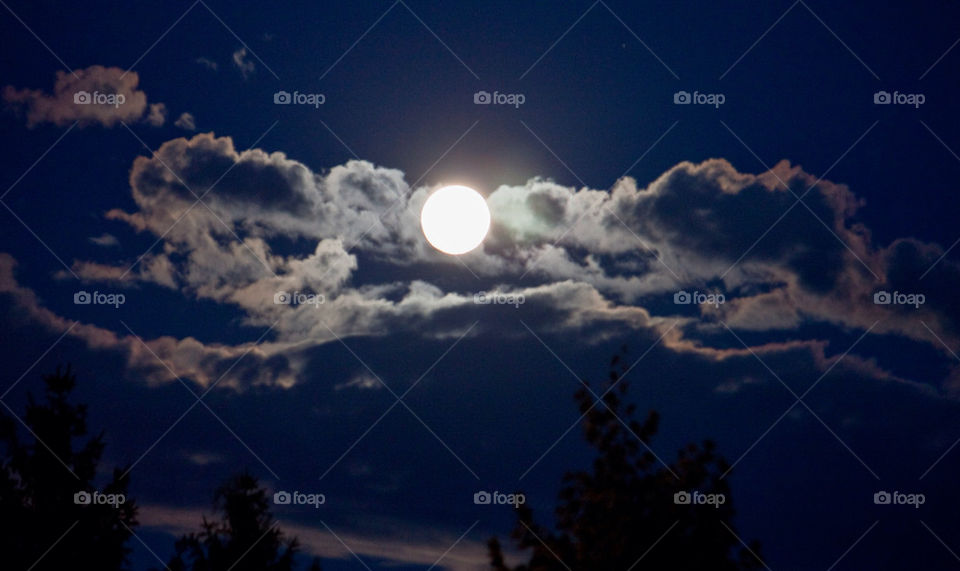 Low angle view of moon in sky