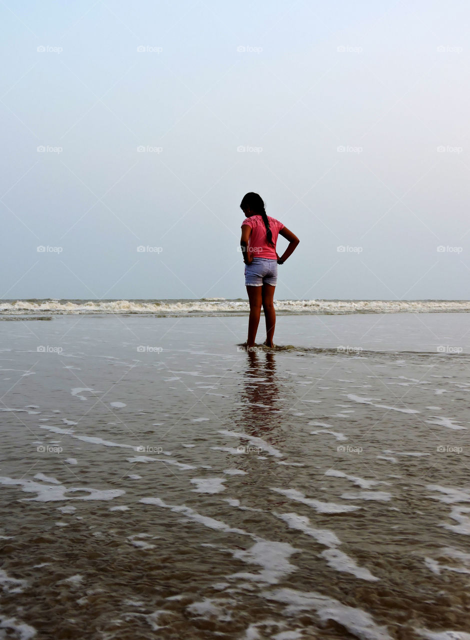 Enjoying the summer in the sea beach