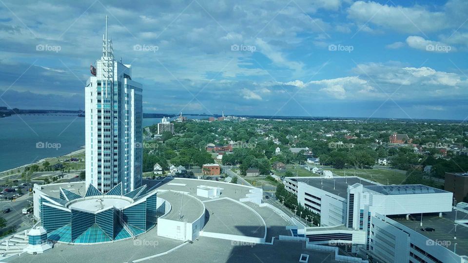 Detroit River Windsor Ontario skyline