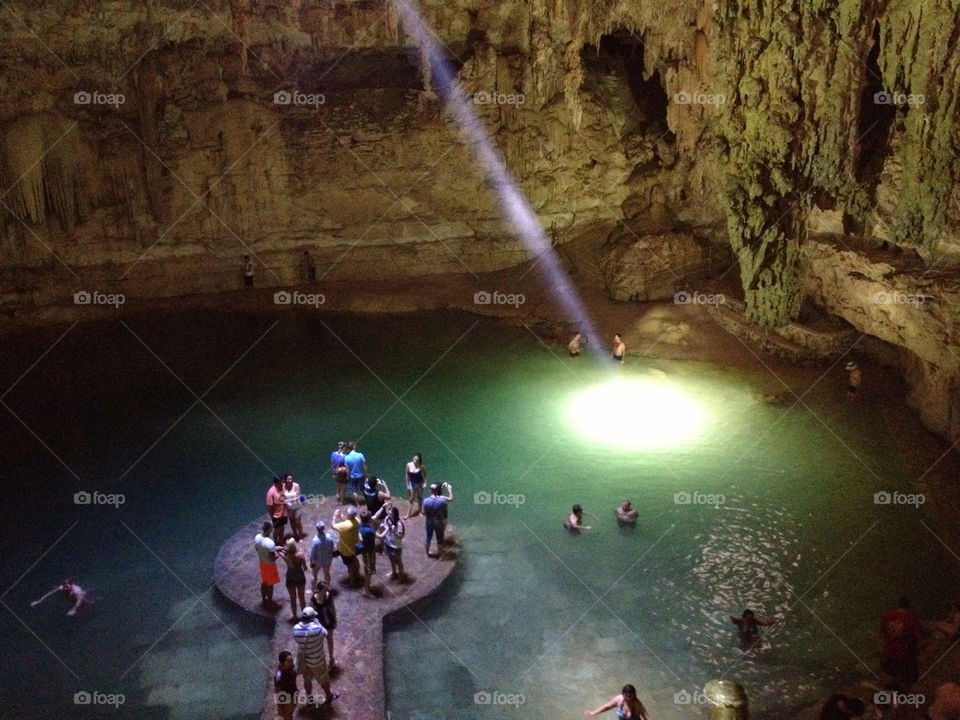 Cave, People, Subway System, Water, Recreation