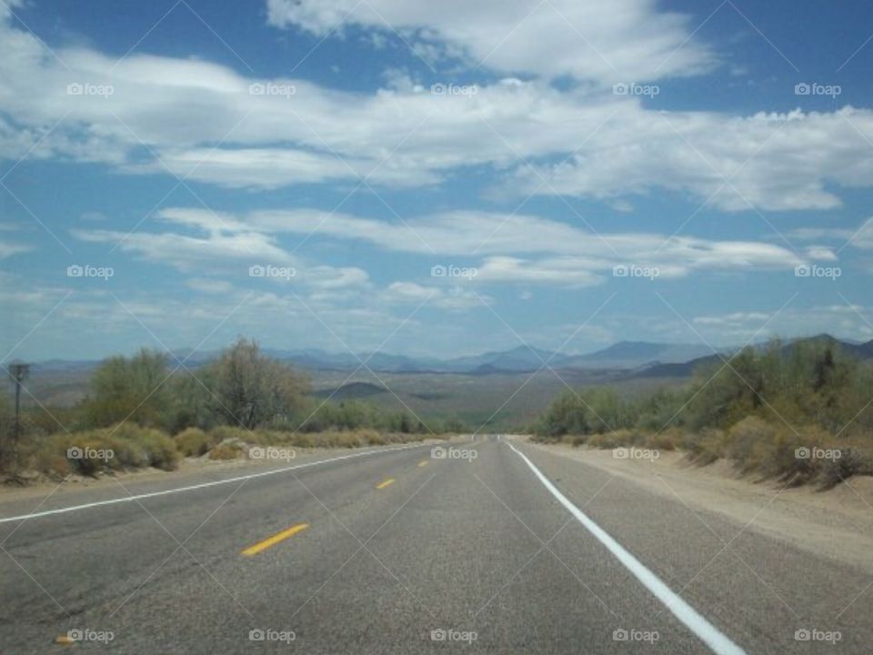 On the road again. Arizona desert