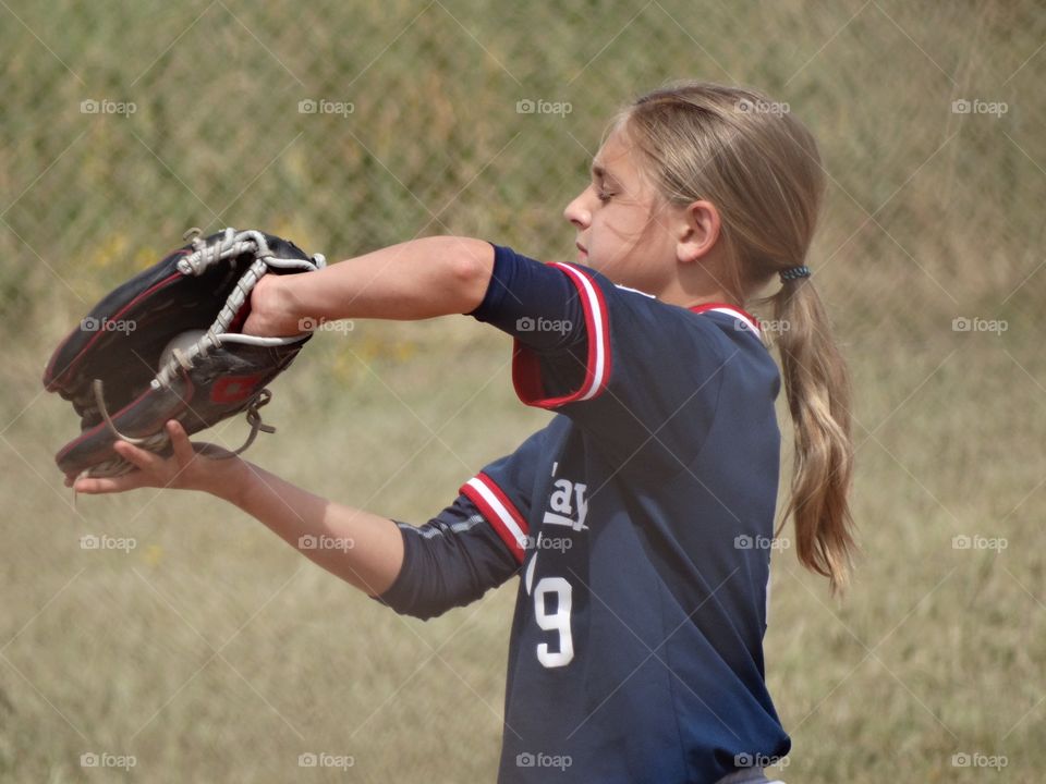 Girl Playing Baseball
