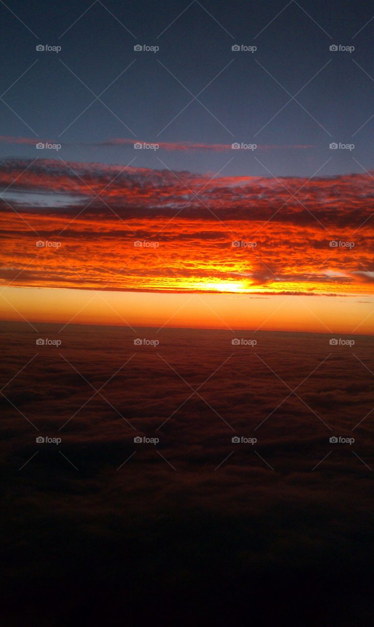 Sunset Above the Clouds!. Flying Home From New Orleans I Saw this Beautiful Sunset above the Clouds!