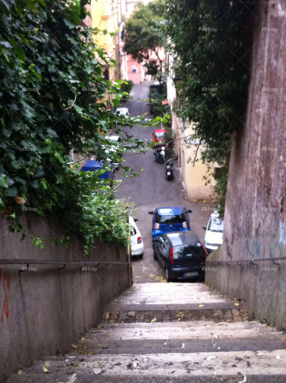 italy cars rome stairs by haq