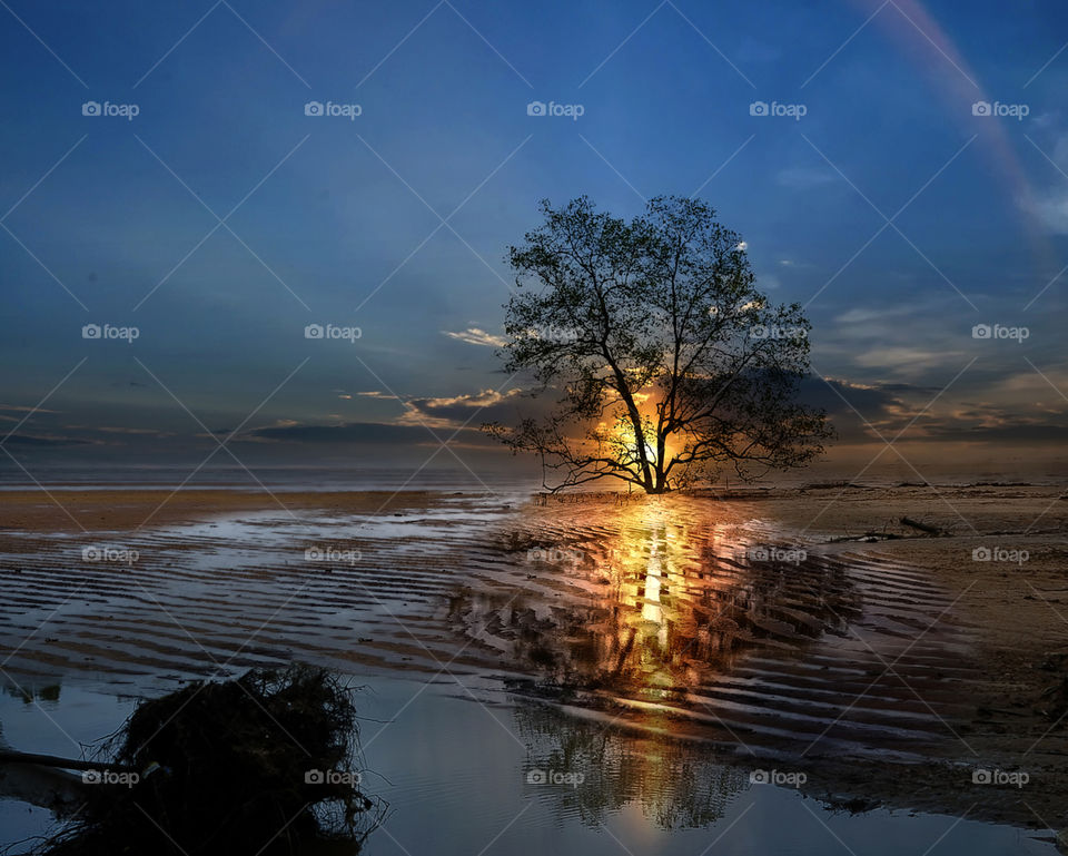 sunset at tanjung beach