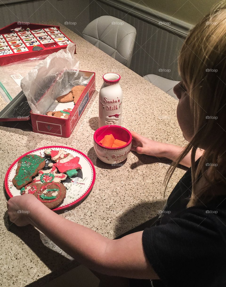 Preparing snacks for Santa and reindeer 