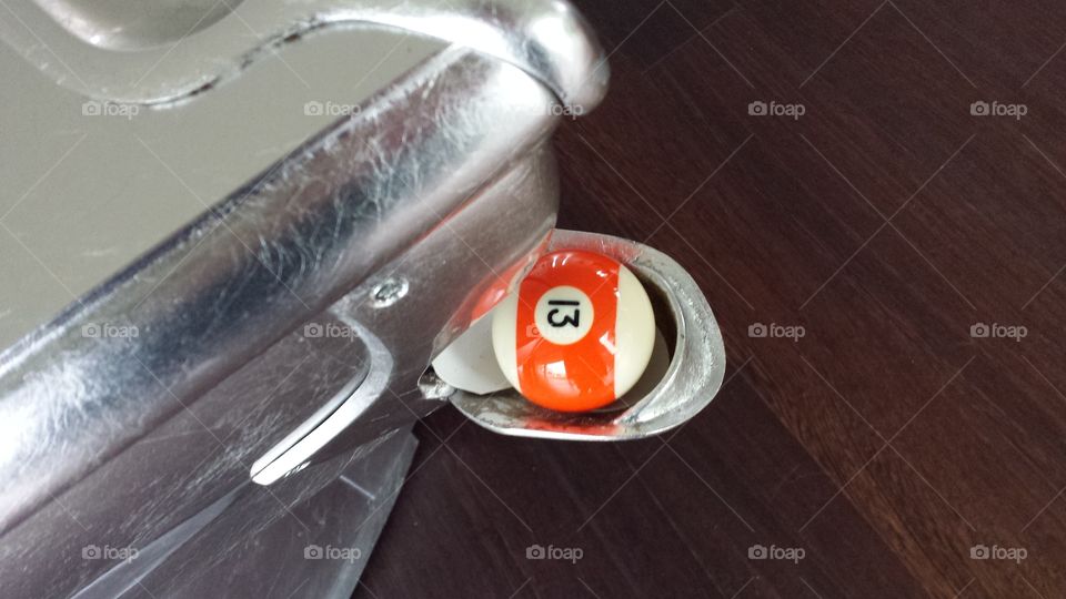 Orange billiard ball