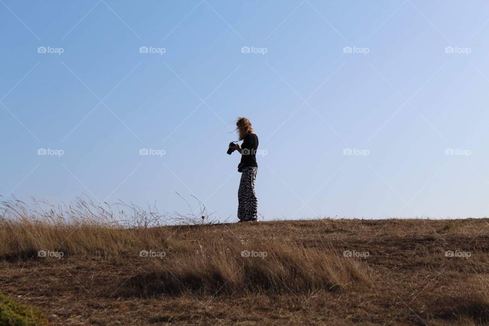 Outdoor girl, shooting photos 