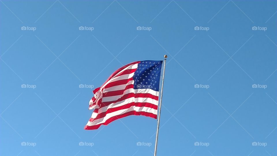 Flag, No Person, Patriotism, Wind, Flagpole