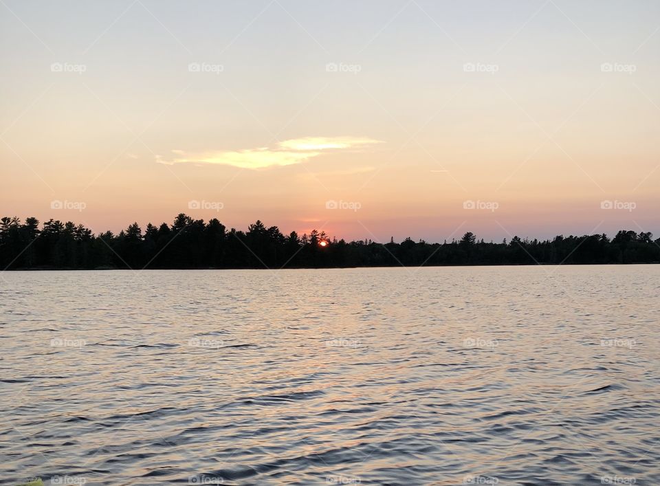 A Beautiful Sunset on a lake in Northern Ontario Canada