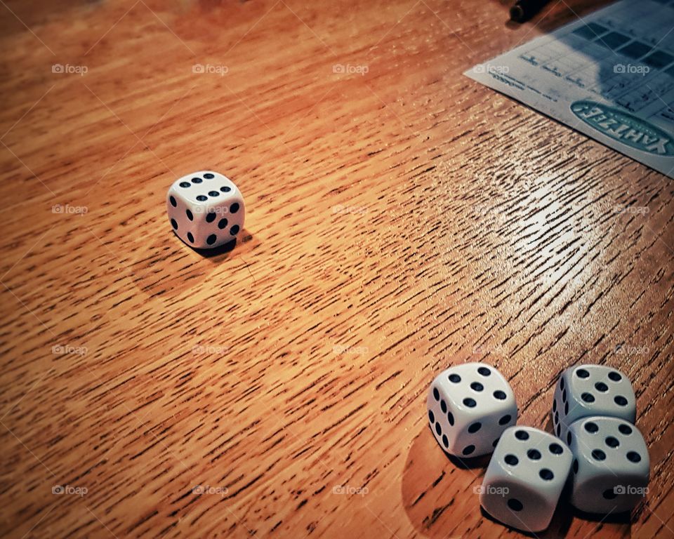 Playing Yahtzee with my boys