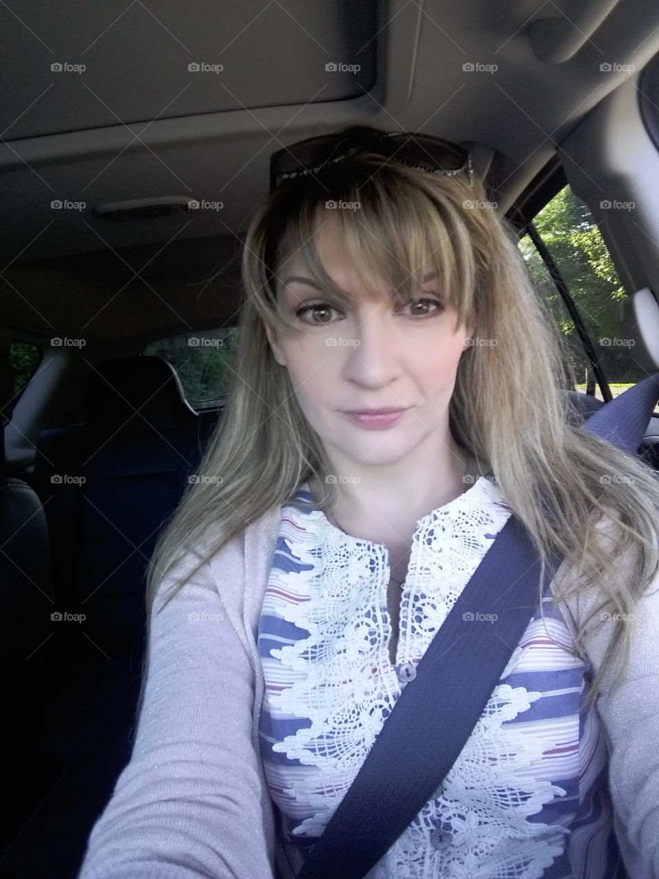 Pretty woman in the car