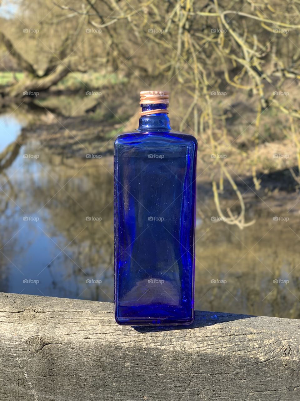 Blue glass bottle 