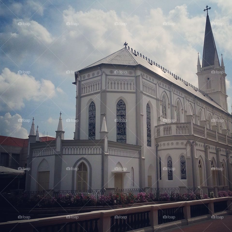chijmes chapel. a historical architecture in Singapore