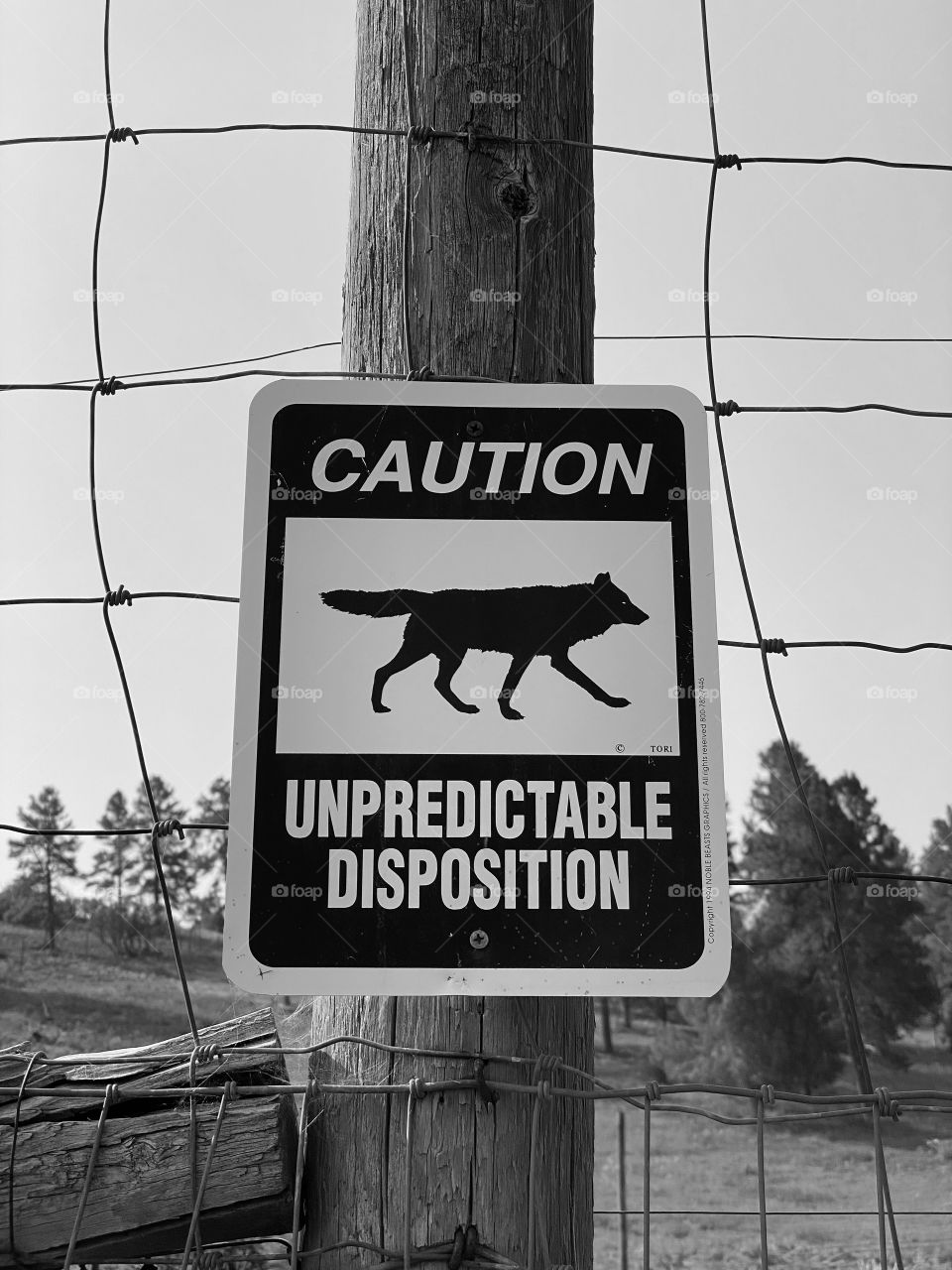 Caution sign of an unpredictable animal