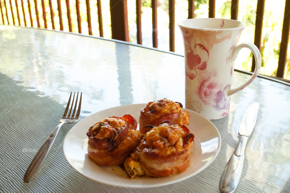 Bacon wrapped breakfast 