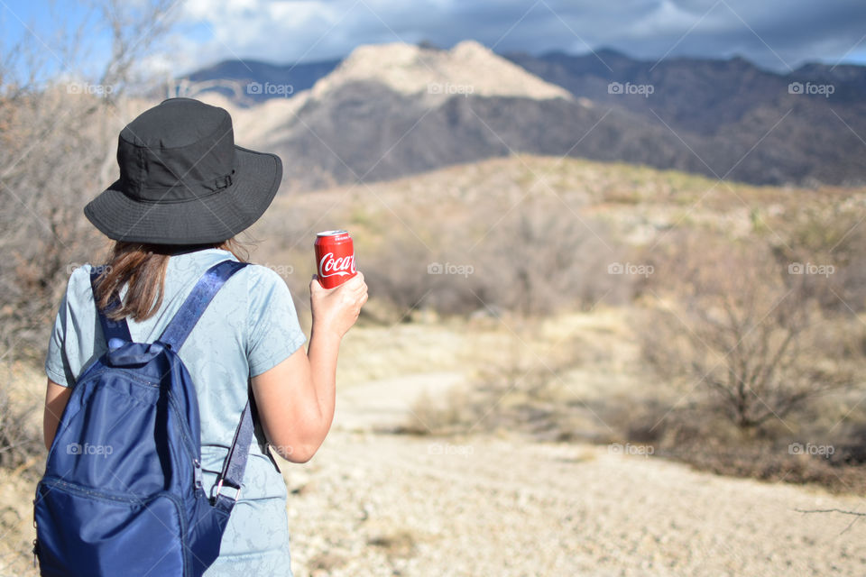 Hiking with coke 
