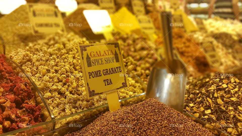 Spice and tea. Spice and tea market in istanbul
