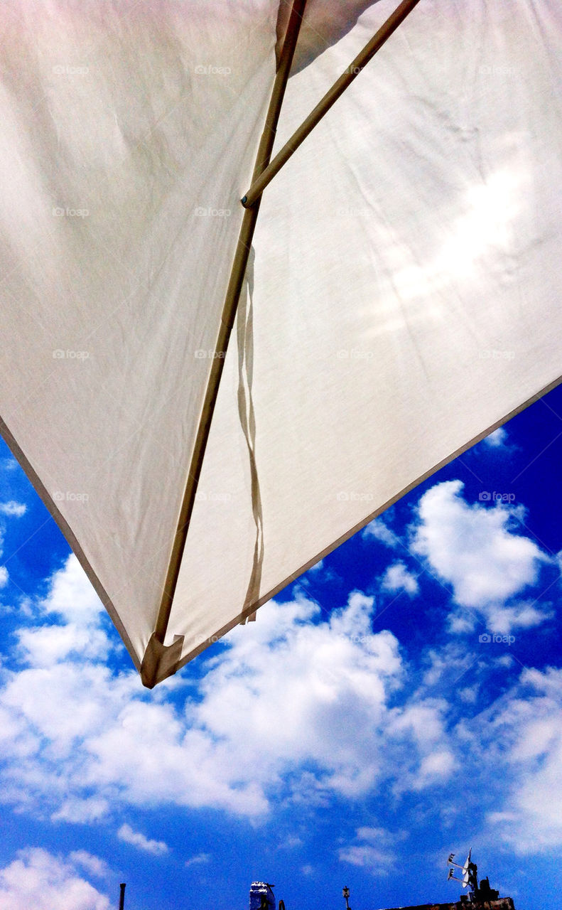 sky blue summer clouds by percypiglet