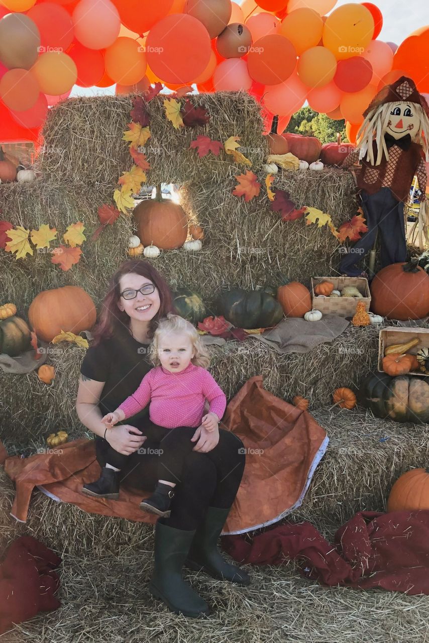 Pumpkin, Halloween, People, Hay, Child