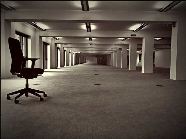 Inside empty office with no furniture