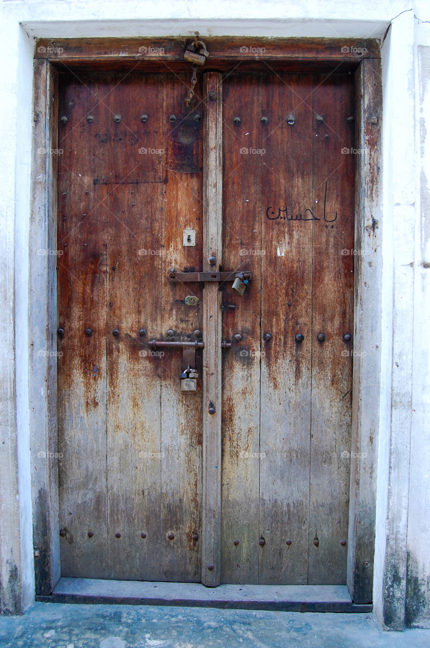 Old door in StoneTown on Zanzibar.