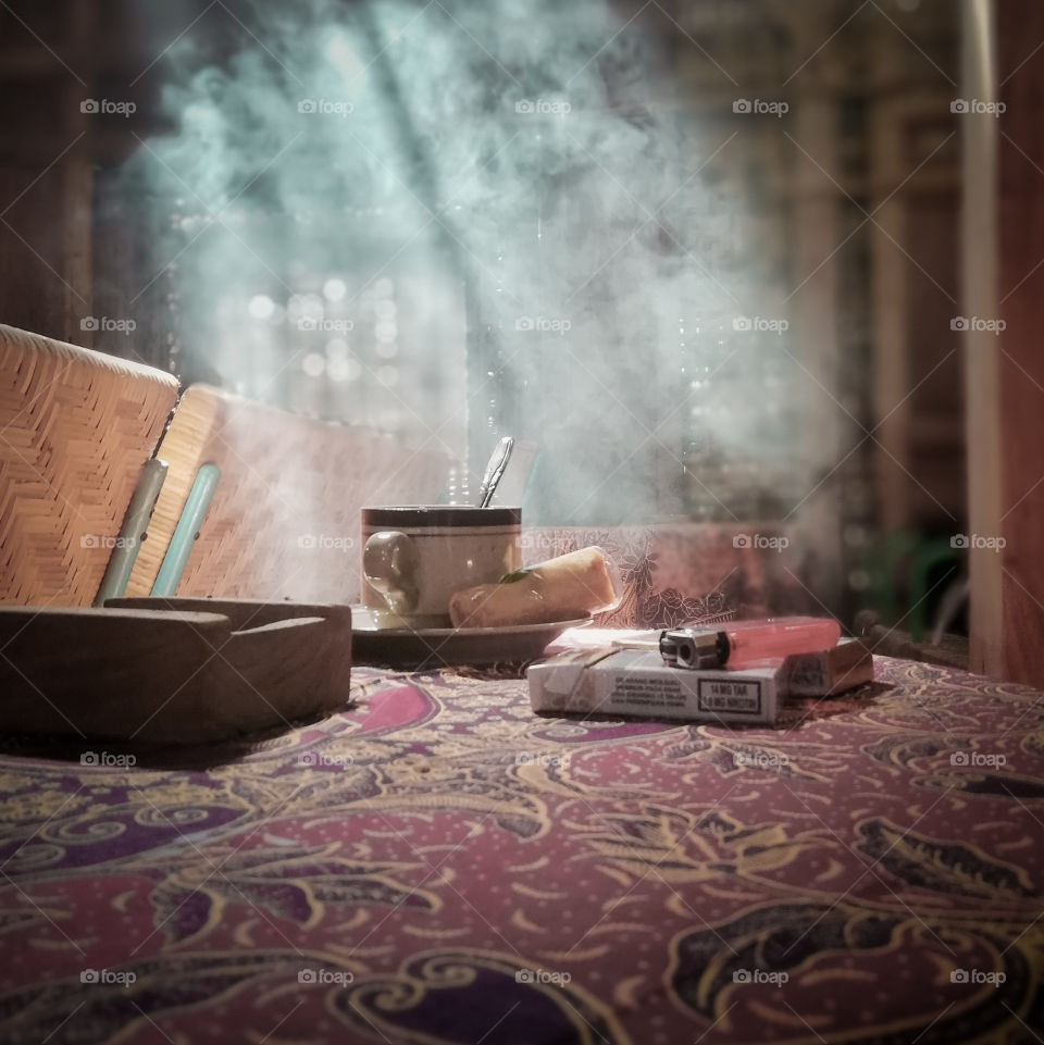 Cigarette, some of snacks and coffee of course. Start new day with happiness 😊