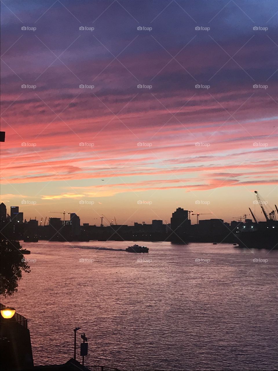 Beautiful sunset tonight over London 