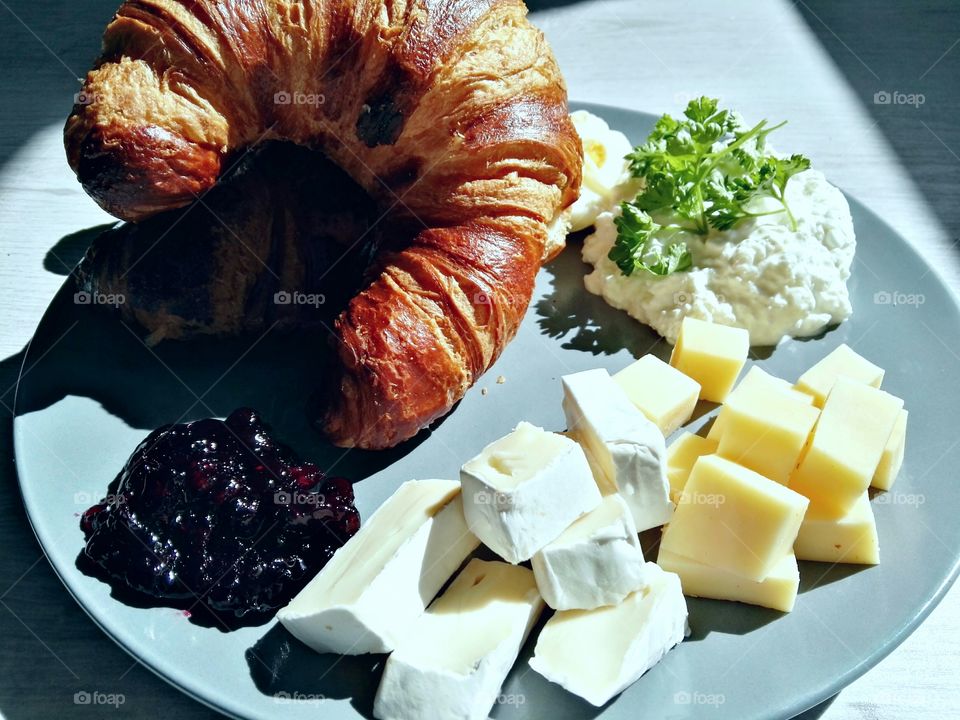 Close-up of french breakfast