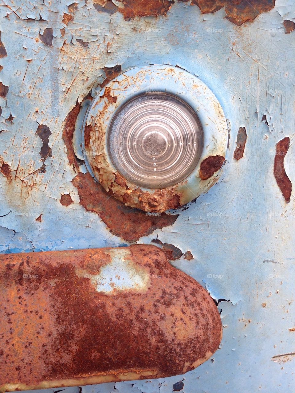 Old vintage rusted truck light