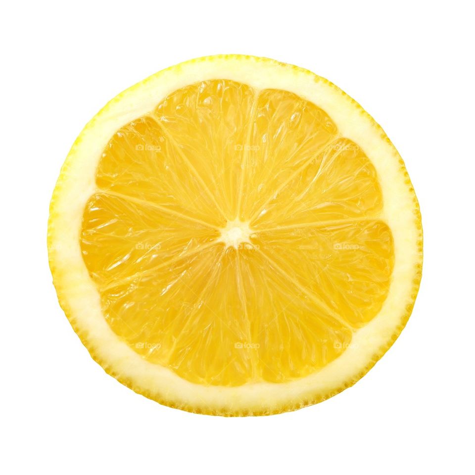 Isolated lemon slice
