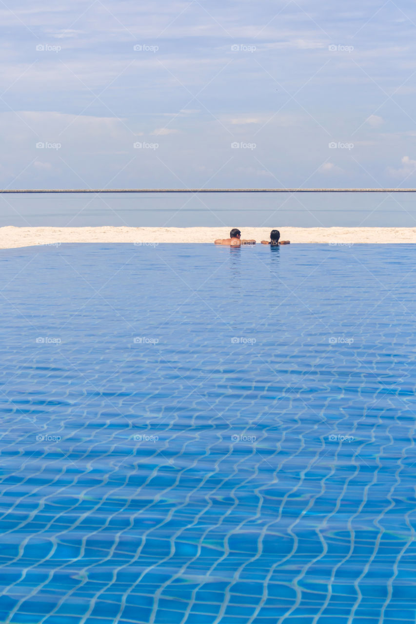 Chilling in the infinity pool