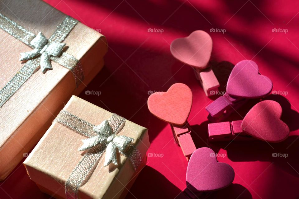 gifts box pink colour happy valentine's