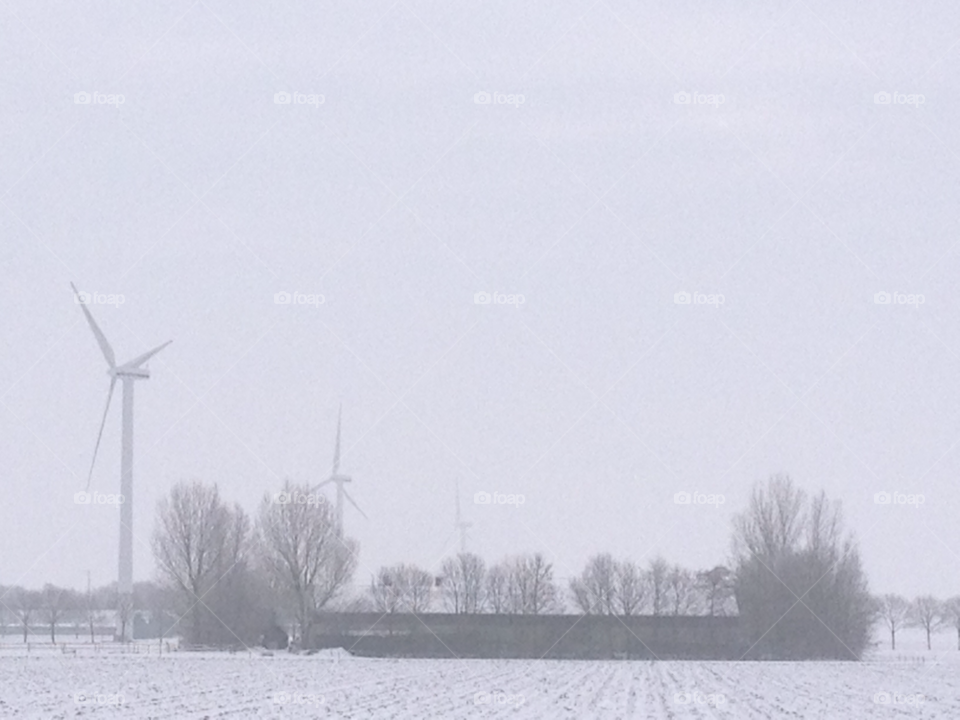 Winter, Wind, Landscape, Snow, Windmill