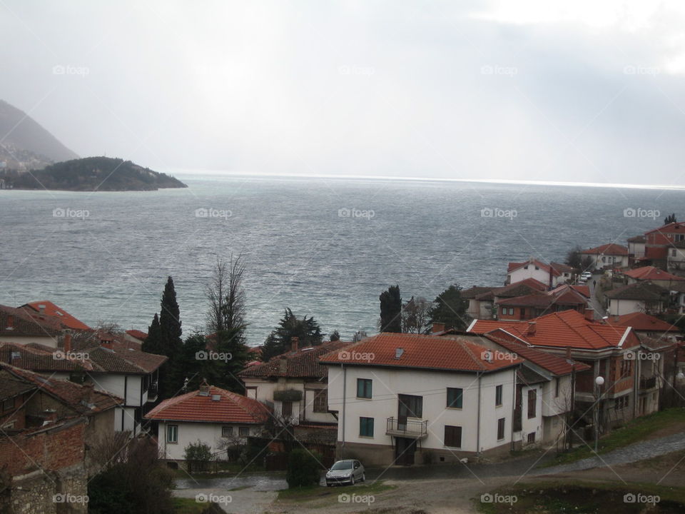 ohrid lake view from a hill