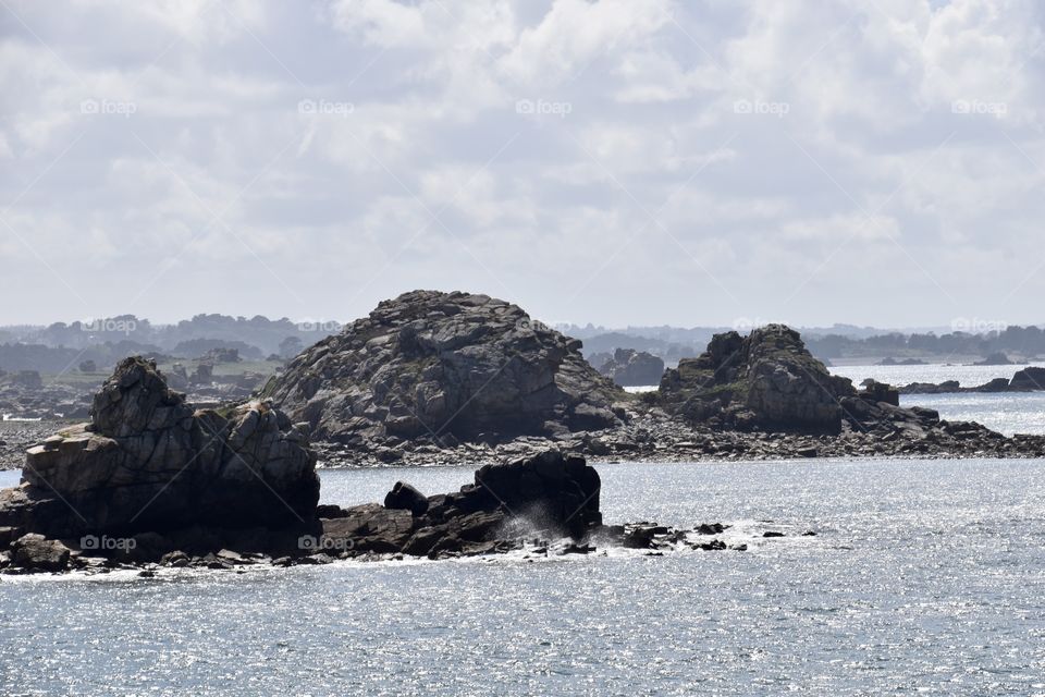 Coastal sehr with Granite Rocks in Brittany 